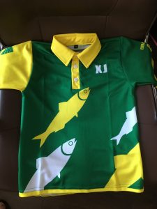 Sublimated cricket shirt with initial personalisation